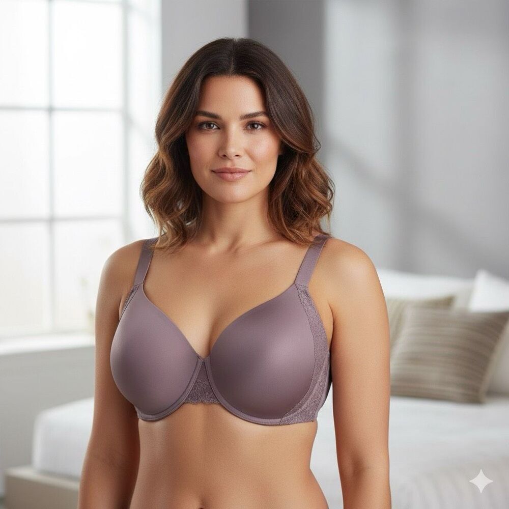 Soma 40DDD Full‎ Coverage Underwire Bra Mauve Purple Lace Trim